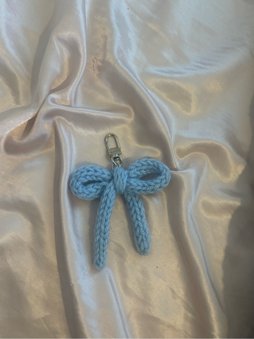Crochet Keychain Charm in Light Blue